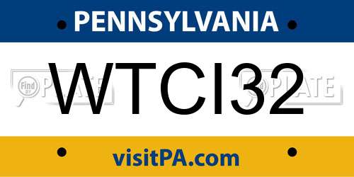 WTCI32 Pennsylvania License Plate