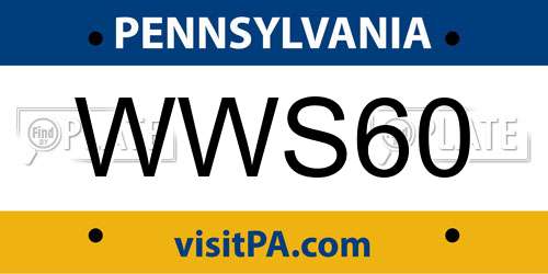 WWS60 Pennsylvania License Plate