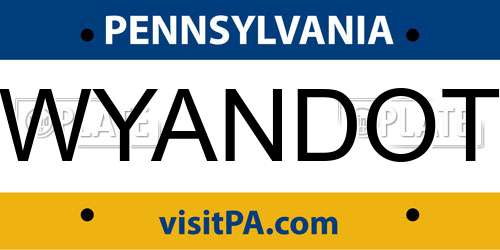 WYANDOT Pennsylvania License Plate