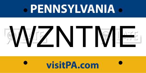 WZNTME Pennsylvania License Plate