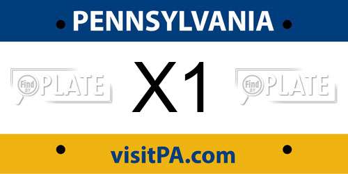 X1 Pennsylvania License Plate