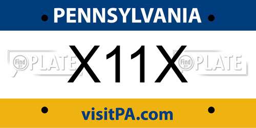 X11X Pennsylvania License Plate