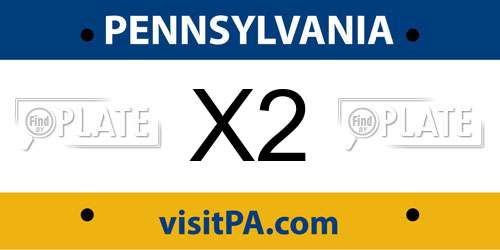 X2 Pennsylvania License Plate