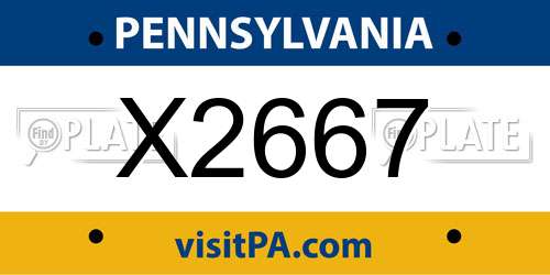 X2667 Pennsylvania License Plate