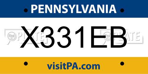 X331EB Pennsylvania License Plate