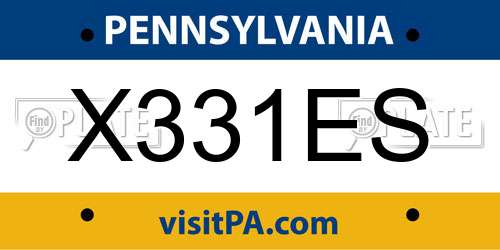 X331ES Pennsylvania License Plate