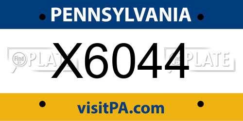 X6044 Pennsylvania License Plate