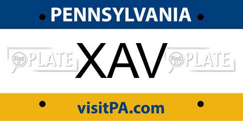 XAV Pennsylvania License Plate
