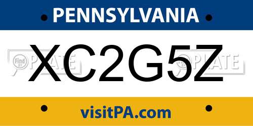 XC2G5Z Pennsylvania License Plate