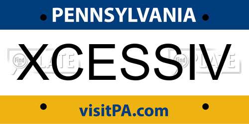 XCESSIV Pennsylvania License Plate