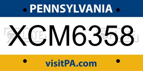 XCM6358 Pennsylvania License Plate