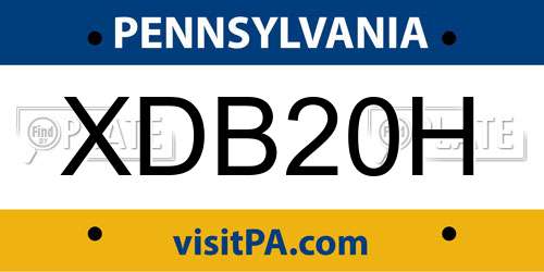 XDB20H Pennsylvania License Plate