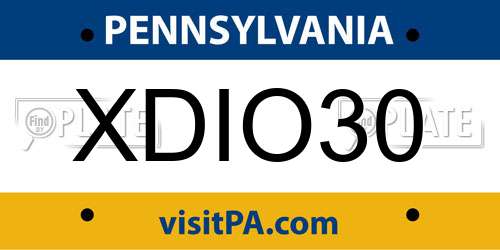 XDIO30 Pennsylvania License Plate