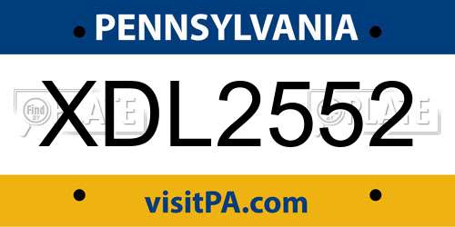 XDL2552 Pennsylvania License Plate