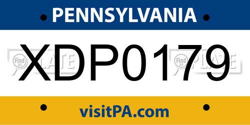 XDP0179 Pennsylvania License Plate