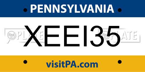 XEEI35 Pennsylvania License Plate