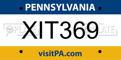 XIT369 Pennsylvania License Plate