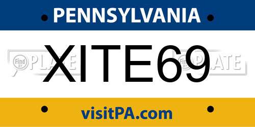 XITE69 Pennsylvania License Plate