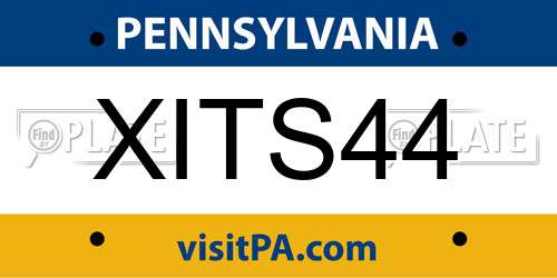 XITS44 Pennsylvania License Plate