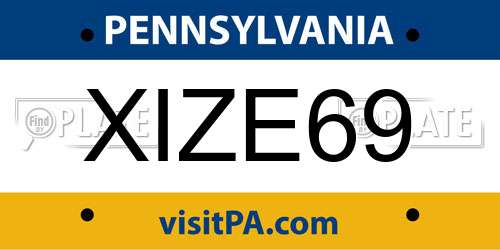 XIZE69 Pennsylvania License Plate