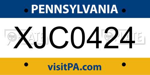 XJC0424 Pennsylvania License Plate