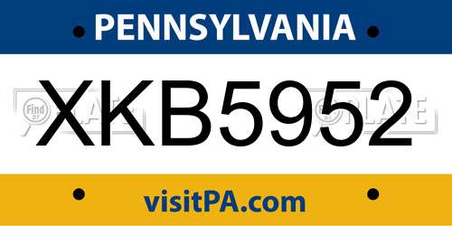 XKB5952 Pennsylvania License Plate
