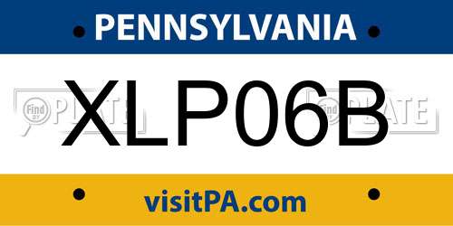 XLP06B Pennsylvania License Plate