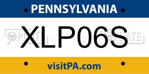 XLP06S Pennsylvania License Plate