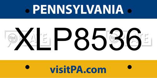 XLP8536 Pennsylvania License Plate