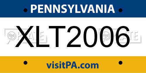 XLT2006 Pennsylvania License Plate