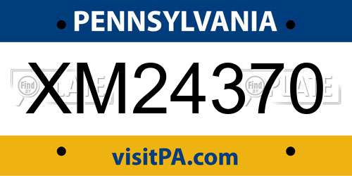 XM24370 Pennsylvania License Plate