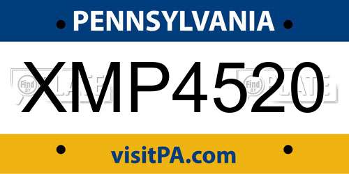 XMP4520 Pennsylvania License Plate
