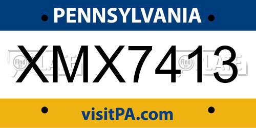 XMX7413 Pennsylvania License Plate