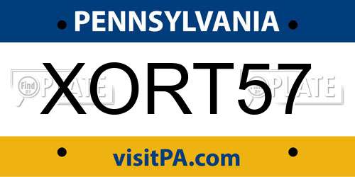 XORT57 Pennsylvania License Plate