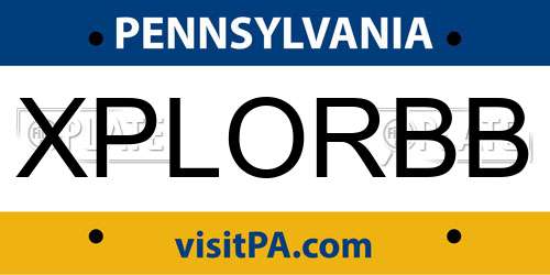 XPLORBB Pennsylvania License Plate