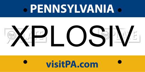 XPLOSIV Pennsylvania License Plate