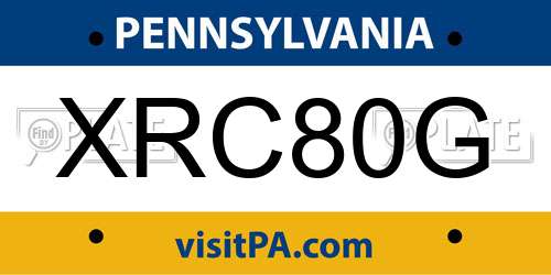 XRC80G Pennsylvania License Plate