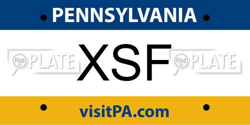 XSF Pennsylvania License Plate