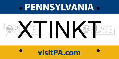 XTINKT Pennsylvania License Plate