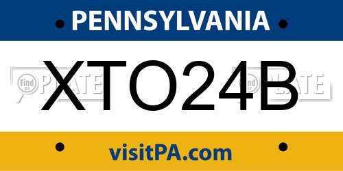 XTO24B Pennsylvania License Plate
