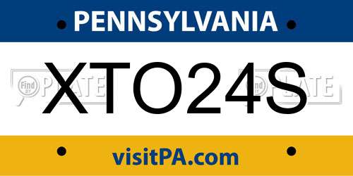 XTO24S Pennsylvania License Plate