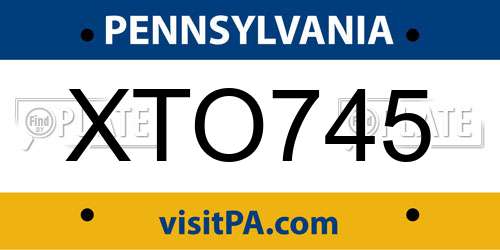 XTO745 Pennsylvania License Plate