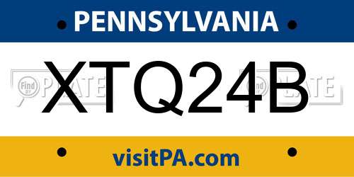XTQ24B Pennsylvania License Plate