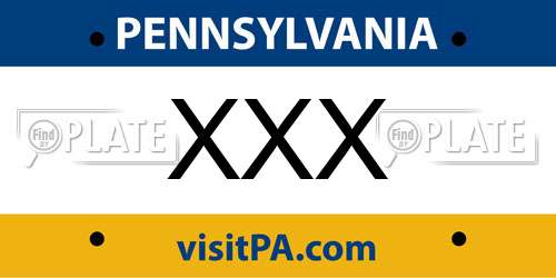XXX Pennsylvania License Plate