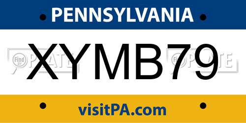 XYMB79 Pennsylvania License Plate