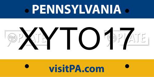 XYTO17 Pennsylvania License Plate