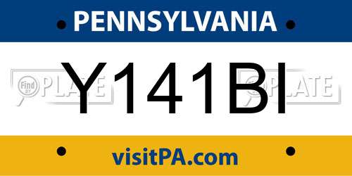 Y141BI Pennsylvania License Plate