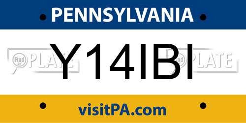 Y14IBI Pennsylvania License Plate