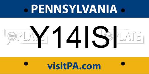 Y14ISI Pennsylvania License Plate