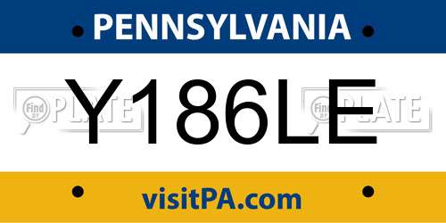 Y186LE Pennsylvania License Plate